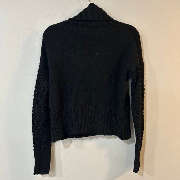 Derek Lam Ioc Athleta Black Chunky Knit Turtleneck Oversized Sweater Size Large - Picture 5 of 5